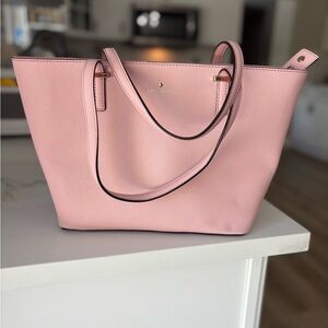 Kate Spade Pink Trapezoid Tote with Textured Finish